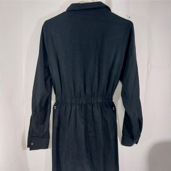 LOFT! RICH BLACK ONE PIECE BUTTON FRONT, BELTED JUMPSUIT, ONESIE, ROMPER! SZ 0 - Picture 7 of 11
